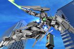  city energy_sword flying gundam gundam_age gundam_age-2 hiropon_(tasogare_no_puu) mecha no_humans photo_background sky sword traffic_light weapon 