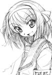  bad_id bad_pixiv_id gofu greyscale hairband monochrome sketch solo suzumiya_haruhi suzumiya_haruhi_no_yuuutsu traditional_media 