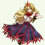  blonde_hair chain cup egawa_satsuki horn hoshiguma_yuugi long_hair oni red_eyes sakazuki solo touhou 