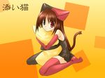  aonagi_hayate bad_id bad_pixiv_id hug original pillow pillow_hug solo tail thighhighs 