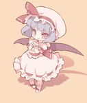  bad_id bad_pixiv_id bat_wings blade_(galaxist) from_above hands_on_own_chest hat lavender_hair red_eyes remilia_scarlet short_hair solo standing touhou wings 