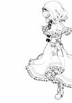  alice_margatroid frills greyscale lolita_fashion miri_(tobira_no_mukou) monochrome profile solo touhou 