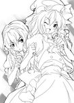  alice_margatroid date_(senpen) greyscale kirisame_marisa microphone monochrome multiple_girls touhou 