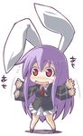  animal_ears bunny_ears chibi purple_hair red_eyes reisen_udongein_inaba rikumaru solo tears touhou 