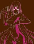  eyepatch fate/stay_night fate_(series) fue_(rhomphair) glowing long_hair monochrome pink pink_eyes rider solo very_long_hair 