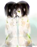  back black_hair brown_eyes copyright_request dress kaede_(sayappa) multiple_girls short_hair symmetry yellow_eyes 