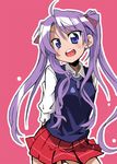  casual hiiragi_kagami honky lucky_star purple_hair skirt solo twintails 