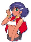  bandeau bracelet breasts covered_nipples fushigi_no_umi_no_nadia jewelry medium_breasts midriff nadia neck_ring seki_suzume short_hair solo strapless tubetop underboob vest 