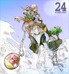  bonsai capsule chain copyright_request flying ground_vehicle hover_bike kyan-dog long_hair motor_vehicle multicolored_hair smoke 