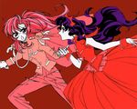  90s aiguillette artist_request himemiya_anthy multiple_girls official_art red red_background scan shoujo_kakumei_utena tenjou_utena 