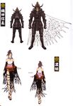  1girl absurdres armor cape concept_art highres horns nouhime oda_nobunaga_(sengoku_basara) sengoku_basara tsuchibayashi_makoto 