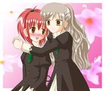  aoi_nagisa blush hanazono_shizuma hug multiple_girls school_uniform strawberry_panic! 