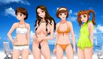  arms_behind_back beach bikini boat bob_cut boyshorts brown_eyes brown_hair catamaran chair cloud day flat_chest front-tie_top hairband halter_top halterneck hand_on_hip highres lineup long_hair lounge_chair mai_no_heya midriff multiple_girls navel o-ring o-ring_swimsuit outdoors parted_lips photo_background short_hair side-tie_bikini sky slingshot_swimsuit smile standing string_bikini sugimoto_mai swimsuit twintails watercraft wavy_hair yoshiaka_ayumi yui_toshiki 