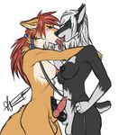  anthro balls blue_eyes blush braids breasts canine collar crossgender cum dickgirl dickgirl_on_dickgirl doberman dog duo frottage hair intersex jekka kissing knot leash long_hair male_to_shemale mammal nipples nude penis ponytail red_hair red_wolf rokemi sheath standing tongue white_hair wolf wolf_nanaki 