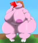 alythewolfcat animal_crossing anthro belly big_belly big_breasts bitty_(animal_crossing) breasts brown_hair common_hippopotamus female hair hi_res hippopotamid huge_breasts huge_hips hyper hyper_hips inverted_nipples makeup mammal morbidly_obese nintendo nipples obese overweight overweight_female pink_body solo tablet_computer tablet_pen wide_hips