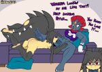 angry anthro big_penis bunna_the_weavile feet fellatio female generation_3_pokemon generation_4_pokemon generation_6_pokemon genitals hi_res huge_penis intersex intersex/male male mawile mega_evolution mega_mawile mhicky93 mhicky_(mhicky93) muscular muscular_female muscular_male nintendo oral penile penis pokemon pokemon_(species) red_eyes sex soles toes weavile
