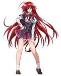  1girl breasts high_school_dxd highres large_breasts long_hair red_hair rias_gremory simple_background skirt smile solo transparent_background 