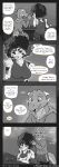 2024 absurd_res afro alligator alligatorid anthro bar big_breasts biped blush bottomwear breasts calico_cat canid canine canis canisfidelis chair closed_smile clothed clothing comic crocodilian dialogue domestic_cat domestic_dog duo english_text eyebrows felid feline felis female floppy_ears fluffy fluffy_tail furniture head_spikes hi_res hoodie humor hybrid male male/female mammal monochrome mottled mouth_closed on_chair open_mouth open_smile pants piebald reptile scalie shirt sitting sitting_on_chair smile speech_bubble spiked_tail spikes spikes_(anatomy) standing stool tail tank_top text topwear