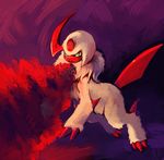  absurdres alternate_color bad_deviantart_id bad_id beam commentary creature full_body gen_3_pokemon glitchedpuppet green_eyes highres huge_filesize no_humans pokemon pokemon_(creature) purple_background shiny_pokemon signature solo 