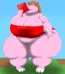 alythewolfcat animal_crossing anthro belly big_belly big_breasts bikini bitty_(animal_crossing) breasts brown_hair clothing common_hippopotamus female hair hi_res hippopotamid huge_breasts huge_hips hyper hyper_hips makeup mammal morbidly_obese nintendo obese overweight overweight_female pink_body solo swimwear tablet_computer tablet_pen two-piece_swimsuit wide_hips