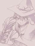  1boy 1girl braid breasts hat klarth_lester long_hair lowres milard_rune monochrome short_hair smile tales_of_(series) tales_of_phantasia 