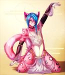  cheetah crossdressing feline girly harem hybrid leopard male mammal navel_piercing piercing red_panda silk silks solo teasing wing-of-chaos 