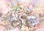  24_(24phage) bug butterfly closed_eyes colorful flower insect original short_hair solo 