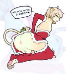 anthro anus arm_stockings balls batya beckoning big_butt bottomless butt christmas christmas_clothing christmas_dress clothed clothing dress felid feline finn_(itsjay) genitals gesture hi_res holidays legwear lion male mammal mistletoe neck_bell nipple_slip nipples pantherine penis perineum plant solo stockings tear_monster teasing teasing_viewer teasing_with_butt