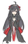  ahoge arceonn black_hair bow dalian dantalian_no_shoka hair_ribbon hairband lolita_fashion long_hair red_eyes ribbon solo very_long_hair 