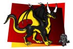 black_body black_scales black_tail black_wings claws dragon european_mythology feral hi_res horn janek5 long_neck male mythological_creature mythological_scalie mythology paws plushie red_eyes scales scalie spiked_back spiked_wings spikes spikey_tail tail teeth western_dragon white_claws white_horn wings yellow_body yellow_neck yellow_paws yellow_scales yellow_tail yellow_wings