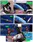 absurd_res alien ben_10 breasts cartoon_network computer dialogue earth electronics female galvanic_mechamorph gwen_10 gwen_tennyson hi_res laptop nauyaco omnitrix planet speech_bubble upgrade_(ben_10)