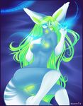  anthro bioluminescence black_nose blue blue_body blue_eyes breasts dawniie dawniie_aeonix female fluffy glowing glowing_eyes glowing_nipples glowing_pussy glowing_tongue green green_eyes green_hair green_nipples green_pussy green_tongue hair heterochromia icebanshee long_hair looking_at_viewer lying nipples nude on_back pose presenting pussy restricted_palette solo thighs tongue unknown_species white white_markings yellow_nipples yellow_pussy 