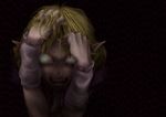  angry blonde_hair crying empty_eyes green_eyes highres horror_(theme) lif mizuhashi_parsee pointy_ears short_hair solo touhou 