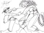  brittany_diggers cheetah comic feline female fish fred_perry gold_digger human male mammal marine midriff monkey_d_luffy monochrome plain_background tug_o_war white_background 