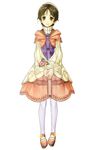  3d artist_request atelier_(series) atelier_ayesha brown_hair flower full_body game_model green_eyes nio_altugle official_art pantyhose platform_footwear ribbed_sweater shoes short_hair simple_background skirt solo sweater turtleneck white_background white_legwear 
