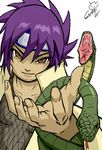  artist_request brown_eyes lowres mitarashi_anko naruto ninja purple_hair snake 