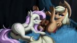 absurd_res animal_genitalia animal_pussy anus applejack_(mlp) bat_pony big_teats blonde_hair butt clothing cowboy_hat duo earth_pony equid equine equine_anus equine_genitalia equine_pussy eyebrows eyelashes fangs female female/female feral feral_on_feral flutterbat_(mlp) fluttershy_(mlp) friendship_is_magic genitals green_eyes hair hasbro hat headgear headwear hi_res hooves horse long_hair long_tongue mammal my_little_pony orange_body outside pink_hair plant pony pussy quadruped teats teeth ton618 tongue tongue_out tree yellow_body