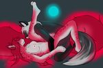  breasts canine dog ear_piercing feline female fox fur hair husky hybrid kittentits leopard lying male mammal markings missionary_position moon night nipple_piercing nipples nude on_back outside piercing pink_fur red red_hair red_markings sex snow_leopard straight 