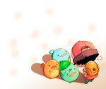  1boy bad_id bad_pixiv_id baseball_cap black_hair bulbasaur charmander chibi from_behind gen_1_pokemon hat pokemon pokemon_(creature) qkrwotls16 red_(pokemon) red_(pokemon_rgby) squirtle 