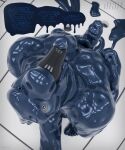2025 3d_(artwork) 5:6 absurd_res all_the_way_through anthro arched_back bird&#039;s-eye_view blender_(artwork) codename_nihil digital_media_(artwork) drip_effect dripping_speech_bubble english_text fish hammerhead_(petruz) hand_on_nipple hi_res high-angle_view humanoid imminent_orgasm inner_monologue latex latex_transformation liquid_latex looking_at_viewer looking_up male marine masturbating_while_penetrated masturbation mid_transformation penetration perspective petruz_(copyright) shark signature solo speech_bubble text thinking thought_bubble transformation watermark