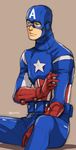  bad_id bad_pixiv_id blue_eyes captain_america kanapy male_focus marvel simple_background solo steve_rogers superhero 