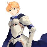  armor arthur_pendragon_(fate) bad_id bad_pixiv_id blonde_hair fate/prototype fate_(series) green_eyes male_focus potatozoo simple_background solo white_background 