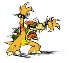  bowser claws evil hair horn koopa male mario_bros nintendo open_mouth plain_background rawr scalie scary shadow solo spikes teeth tongue unknown_artist video_games white_background 
