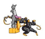 alpha_channel anthro armless asinus balls big_breasts big_butt big_ears big_penis black_body body_writing breasts butt cjk_character clothed clothing countershading digital_media_(artwork) dipstick_limbs donkey duo ears_down ears_up equid equine eyeless feet female full_body_suit fur genitals glistening glistening_body grey_body grey_fur hooves humanoid_taur japanese_text latex latex_clothing latex_skinsuit lips male male/female mammal multi_tail multicolored_body multicolored_ears nipple_mouth nipples nude open_mouth orange_body orange_ears orange_nipples orange_tail outline penis pivoted_ears pixel_(artwork) psychpsyo quadruped raised_leg rubber_clothing simple_background skinsuit tail tail_coil tail_tuft taur text thick_lips thick_thighs thin_tail tight_clothing transparent_background tuft unusual_anatomy wide_hips