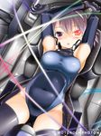  android_(os) arm_gloves blush boots breasts futuristic headphones heterochromia hiyu_(hiyu-key) latex lavender_hair lying motorola navel on_back personification pixiv pixiv_thumbnail pussy resized science_fiction thighhighs wire wires 