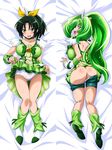  aoi_manabu ass bike_shorts boots breasts choker cosplay cure_march cure_march_(cosplay) dakimakura green green_choker green_eyes green_hair green_shorts green_skirt hair_ribbon large_breasts long_hair lying magical_girl midorikawa_nao multiple_views on_back open_mouth panties ponytail precure ribbon short_hair shorts shorts_pull shorts_under_skirt skirt smile_precure! tiara tri_tails underwear 