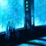  aquarium bad_id bad_pixiv_id blue boots bubble closed_eyes detached_sleeves fish hatsune_miku headset lavender_hair light long_hair music necktie nomiya_(no_38) open_mouth saturn scenery singing solo thigh_boots thighhighs twintails vocaloid 