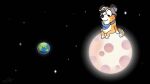 16:9 anthro bluey_(series) calypso_(bluey) canid canine canis cosmic_background domestic_dog earth female_(lore) full_moon herding_dog hi_res mammal moon orange_body pastoral_dog planet sheepdog simple_background solo space space_background widescreen zankandreas