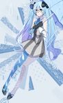  bad_id bad_pixiv_id blue_hair dress gloves hanagerian hatsune_miku heterochromia long_hair mismatched_legwear pantyhose solo twintails umbrella very_long_hair vocaloid 