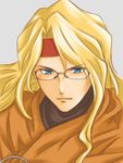  1boy blonde_hair blue_eyes cape dhaos glasses headband long_hair tales_of_(series) tales_of_phantasia 